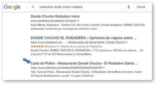 SEO_calameo_carta_restaurante_donde_chucho